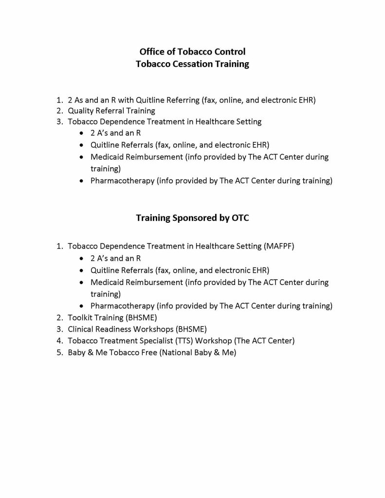 OTC Tobacco Trainings